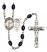 Saint Sebastian and Tennis Rosary with 8X6mm Black Onyx Beads