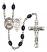 Saint Sebastian and Swimming Rosary with 8X6mm Black Onyx Beads