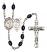 Saint Sebastian and Martial Arts Rosary with 8X6mm Black Onyx Beads