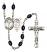 Saint Sebastian and Cheerleading Rosary with 8X6mm Black Onyx Beads