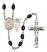 Saint Sebastian and Wrestling Rosary with 8X6mm Black Onyx Beads