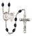 Saint Sebastian and Dance Rosary with 8X6mm Black Onyx Beads