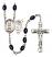 Saint Sebastian and Lacrosse Rosary with 8X6mm Black Onyx Beads