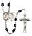 Saint Sebastian and Track & Field Rosary with 8X6mm Black Onyx Beads