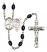 Saint Sebastian and Figure Skating Rosary with 8X6mm Black Onyx Beads