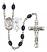 Saint Rita and Baseball Rosary with 8X6mm Black Onyx Beads