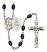 Saint Kateri and Equestrian Rosary with 8X6mm Black Onyx Beads