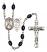 Saint Sebastian and Softball Rosary with 8X6mm Black Onyx Beads