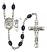 Saint Christopher and Motorcycle Rosary with 8X6mm Black Onyx Beads