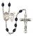 Saint Sebastian and Volleyball Rosary with 8X6mm Black Onyx Beads