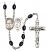 Saint Sebastian and Fishing Rosary with 8X6mm Black Onyx Beads