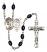 Saint Sebastian and Archery Rosary with 8X6mm Black Onyx Beads