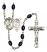 Saint Sebastian and Rodeo Rosary with 8X6mm Black Onyx Beads