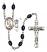 Saint Christopher and Rugby Rosary with 8X6mm Black Onyx Beads