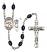 Saint Christopher and Field Hockey Rosary with 8X6mm Black Onyx Beads