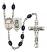 Saint Christopher and Fishing Rosary with 8X6mm Black Onyx Beads