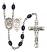 Saint Sebastian and Motorcycle Rosary with 8X6mm Black Onyx Beads