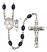 Saint CHRISTOPHER and Water Polo-Women Rosary with 8X6mm Black Onyx Beads