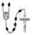 Saint Nino de Atocha Engravable Rosary with 8X6mm Black Onyx Beads