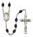 Saint Joseph the Worker Engravable Rosary with 8X6mm Black Onyx Beads