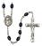 San Juan de la Cruz Engravable Rosary with 8X6mm Black Onyx Beads