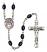 Virgen del Carmen Rosary with 8X6mm Black Onyx Beads