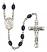 Saint Angela Merici Engravable Rosary with 8X6mm Black Onyx Beads