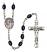 Virgen del Lourdes Engravable Rosary with 8X6mm Black Onyx Beads