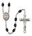 Corazon Inmaculado de Maria Engravable Rosary with 8X6mm Black Onyx Beads