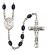 Saint Dunstan Engravable Rosary with 8X6mm Black Onyx Beads