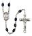 Saint Honorius of Amiens Engravable Rosary with 8X6mm Black Onyx Beads