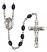 Saint Rocco Engravable Rosary with 8X6mm Black Onyx Beads