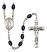 Saint Nathanael Engravable Rosary with 8X6mm Black Onyx Beads