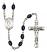 Saint Columbkille Engravable Rosary with 8X6mm Black Onyx Beads