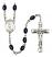 Saint Daniel Comboni Engravable Rosary with 8X6mm Black Onyx Beads