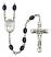 Saint Alphonsa of India Engravable Rosary with 8X6mm Black Onyx Beads