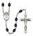 Saint Damien of Molokai Engravable Rosary with 8X6mm Black Onyx Beads