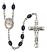 Blessed John Henry Newman Engravable Rosary with 8X6mm Black Onyx Beads