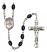 Saint Fabian Engravable Rosary with 8X6mm Black Onyx Beads