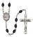 Saint Kateri Tekakwitha Engravable Rosary with 8X6mm Black Onyx Beads