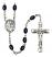 Guardian Angel with Children Engravable Rosary with 8X6mm Black Onyx Beads