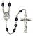 Guardian Angel Protector Engravable Rosary with 8X6mm Black Onyx Beads