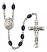 Saint Norbert of Xanten Engravable Rosary with 8X6mm Black Onyx Beads