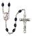 Saint Emma Uffing Engravable Rosary with 8X6mm Black Onyx Beads