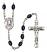 Saint John XXIII Engravable Rosary with 8X6mm Black Onyx Beads