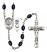 Saint Christopher and Baseball Rosary with 8X6mm Black Onyx Beads