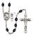 Saint Christopher and Football Rosary with 8X6mm Black Onyx Beads