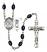 Saint Christopher and Basketball Rosary with 8X6mm Black Onyx Beads