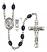 Saint Christopher and Hockey Rosary with 8X6mm Black Onyx Beads