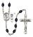 Saint Christopher and Tennis Rosary with 8X6mm Black Onyx Beads